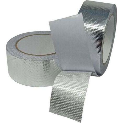 Ruban Fibre De Verre Feuille D'aluminium - 4,8 cm x 20 m - Ignifuge Épaisseur 48 mm - Pour Isolation Chauffage Ventilation (1/4)