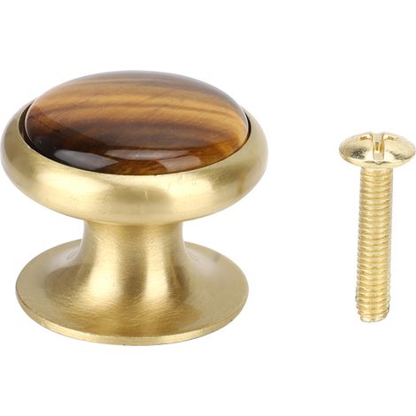 Bouton De Meuble En Laiton - Trou Unique Rond - Pour Tiroir Et Porte - 35x28mm (1/5)