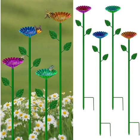 Lot de 4 abreuvoirs à insectes, abreuvoir d'abeilles pour le jardin, gobelets colorés en forme de fleur pour abeilles, papillons et pollinisateurs (lot de 4) (1/5)