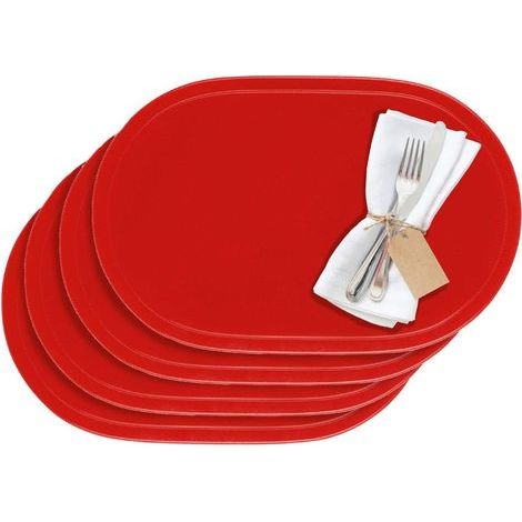 Platzsets, 4 Stück, 45,5 x 29 cm, Vinyl, Rot, Saleen Edition: Fun (1/5)