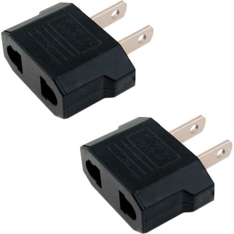 2 adaptateurs de voyage universels, compatibles USA/Japon/Canada/Thaïlande/Mexique/Taïwan, sortie 6 A, 125 V/250 V, format compact (1/5)