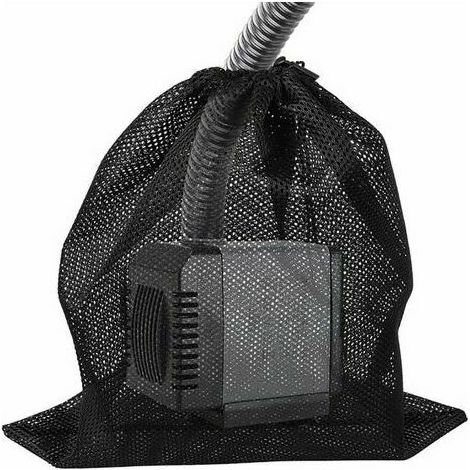Pumpenfilterbeutel mit Kordelzug, Wasserpumpenfilterbeutel, Filterbeutel für Teichpumpen, Zubehör für Netzfilterbeutel, Aquarien- und Poolfiltration, 45 x 45 cm, Schwarz (1/5)