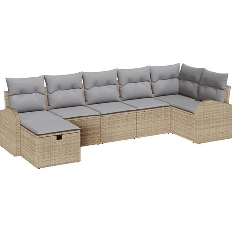 Maison Exclusive - Juego de Sofá con cojín Beige y Gris Claro rat (1/5)