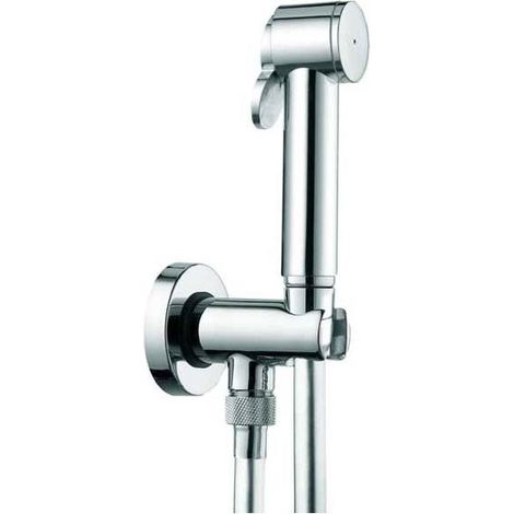 Paloma-WC idroscopino, set doccia idrogetto in ABS, supporto con arresto acqua 1/2”M e flessibile Cromolux in PVC retinato nylon C69017800030015 (1/4)