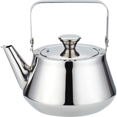 Théière en acier inoxydable de 1,2 L avec infuseur, bouilloire à thé pour cuisinière, style minimaliste (1/5)