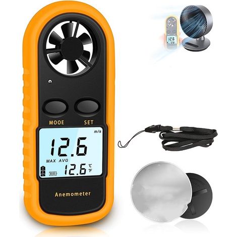 Anémomètre numérique portable – Jusqu'à 30 m/s – Pour extérieur, drones, chasse et pêche (1/5)