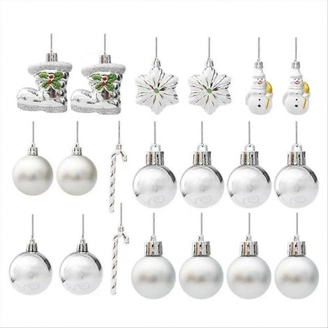 Wiederverwendbare und stimmungsvolle silberne Weihnachtsdekorationen, einfach aufzuhängen (1/5)