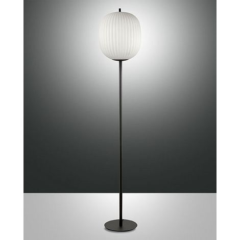 Lampada da Terra Nera Domizia Fabas Design Elegante e Sostituibile con E27 (1/2)