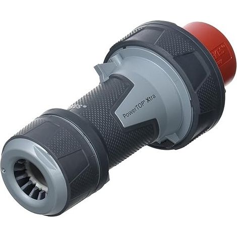 Mennekes 13206 Top Xtra power socket with rubber area - IP 67 - 4-pole, 63 A current, 400 V, red