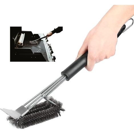 Bürsten und Schaber zur Grillreinigung, Metallbürsten für Grills, 45 cm lange Grillreiniger aus Edelstahl, Zubehör und Werkzeuge für Gas-, Holzkohle-, Elektro- und Infrarotgrills.