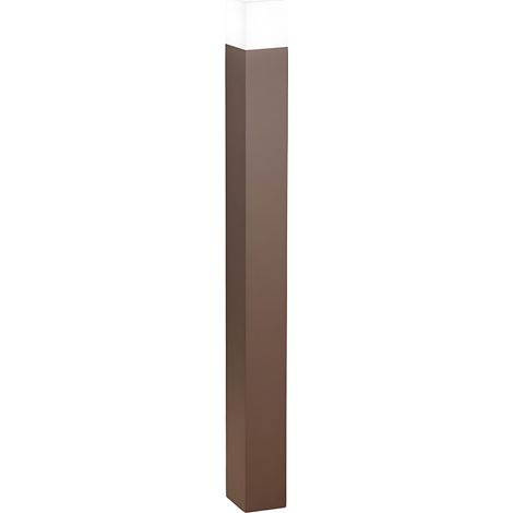 Borne D'Éclairage Extérieur Tower Avec Ampoule E27 Max 20W Ip54, Aluminium Peint, Acier Corten, Hauteur 90 Cm - Perenz (1/2)