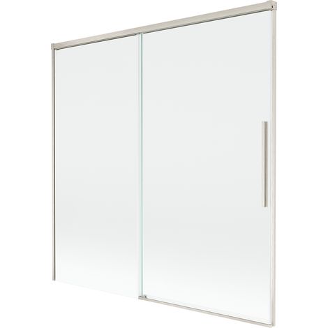 Mexen Rox mampara de ducha corredera de 2 hojas 160 x 150 cm, transparente, n铆quel cepillado - 8C9-160-001-97-00