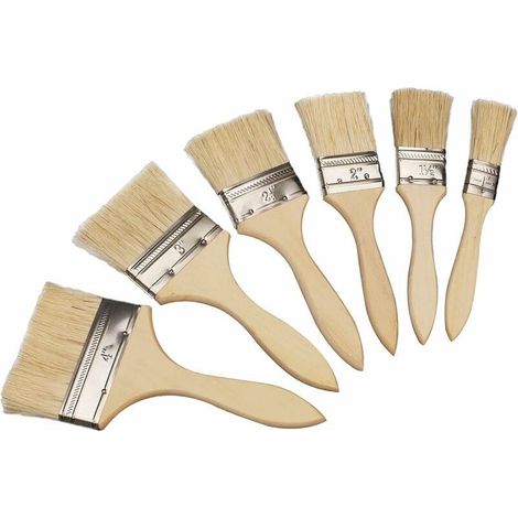 royaluxe -Lot de 6 pinceaux plats, pinceau professionnel SRT, pinceau à glacis plat, ensemble de pinceaux à glacis pour adhésif de teinture, peinture acrylique, peinture pour tissu (1/4)