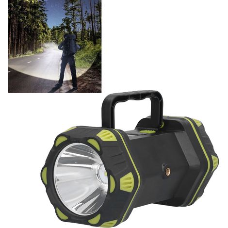 Leistungsstarker tragbarer LED-Scheinwerfer, wasserdichte Outdoor-Taschenlampe, wiederaufladbare LED-Notleuchte zum Wandern/Nachtangeln. (1/5)