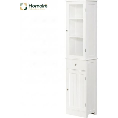 Aufbewahrungseinheit mit Schubladen, weiß, in Holzdekor 40 x 27 x 171,5 cm HOMAIRE (1/5)