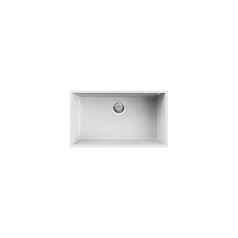 Elleci Lavello da Incasso Quadra 100 Keratek Cloud 88 Mono Splitvasca Non Reversibile