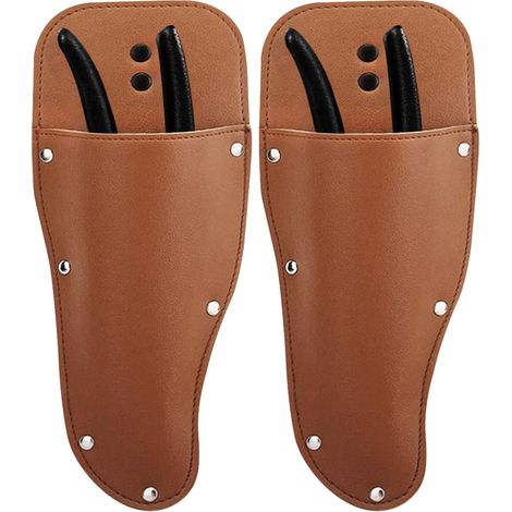 Gaines à Sécateurs,2 Cisaille Holster Étui de Protection pour Sécateur de Jardin Étui de Sécateurs en Cuir PU Porte-Outil Accessoire de Ceinture Multifonctionnel (1/5)