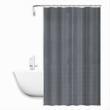 Cleafe - Tenda Doccia Vasca Bagno Effetto 3d A Nido D'ape Grigio 180x200cm 12 Ganci 87605 - (1/3)