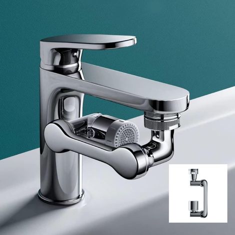 Faucet Aerator, 1080° Rotatable Aerator, Durable and Splash-Proof Faucet Extender, Water Saving Faucet Aerator, Can Be Used for Bathroom Sink, Kitchen Sink (1/5)
