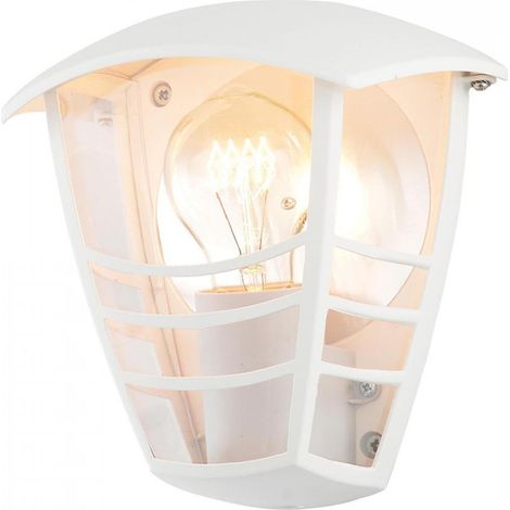 Litecraft Francis Wall Light Outdoor Half Lantern IP44 Rated E27 Fitting - White (1/5)