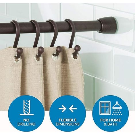 InterDesign 78571EU Asta Tenda Doccia, Metallo, Bronzo, 109-191 cm (1/5)