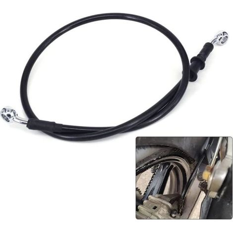 Durite Frein Moto,Durite Aviation Moto 160 cm Durite Hydraulique Renforcée Argentée pour Frein, Embrayage Motocross Dirt Bike (1/2)