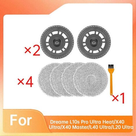 NALOOKAMIC Supports de balai pour aspirateurs robots Dreame L10s Pro Ultra Heat, X40 Ultra, X40 Master, L40 Ultra et L20 Ultra plaques de lavage (1/4)