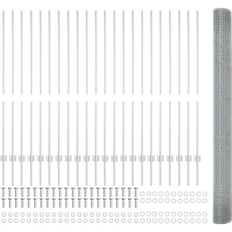 Geschweißter Drahtzaun mit Pfosten 50 x 1,4 m Verzinkter Stahl vidaXL
