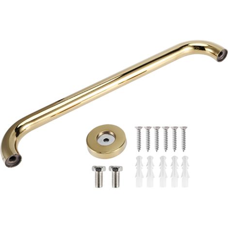 Barre d'appui baignoire en acier inoxydable plaqué or, 40cm, main courante sécurité salle de bain, accessoire sanitaire (1/5)