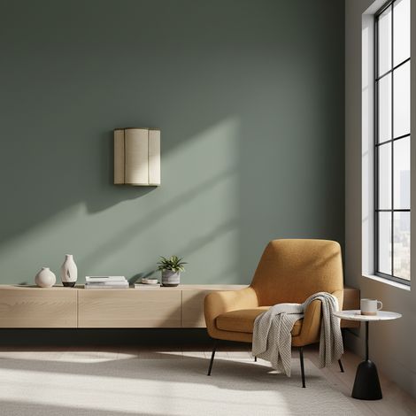 Aplique de Pared Yute Beige y Cinta Verde  Serie ACACIA II (1/5)