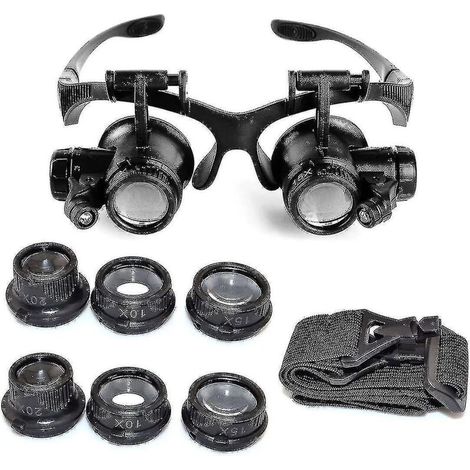 Loupe de bijoutier avec éclairage LED réglable, grossissement 10x, 15x, 20x et 25x. (1/3)