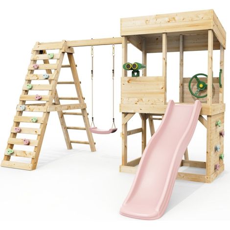 Rebo Lookout Tower with Single Swing, Wave Slide, Climbing Wall and Adventure Pack (1/4)
