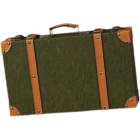 Valise vintage avec poignée, coffre en bois, décoration de table style rétro (1/5)