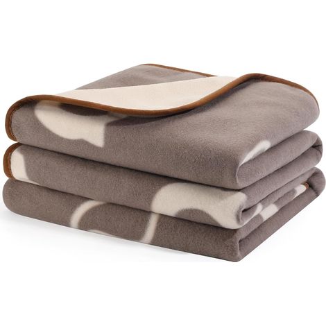 Couverture Imperméable Chien Polaire et Flanelle 100x75cm, Brun (1/5)