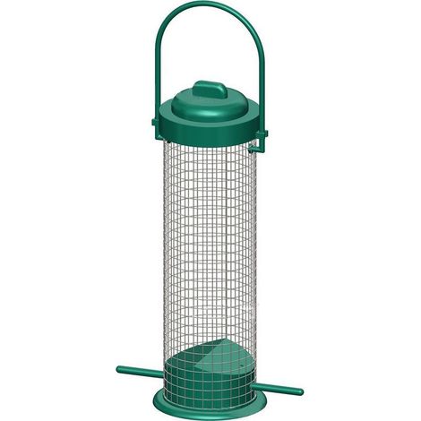 Mangeoire Oiseaux extérieur – 22,5 cm – pour cacahuètes – Métal résistant aux intempéries – Couvercle Amovible – Maille Fine – Flamingo (1/5)