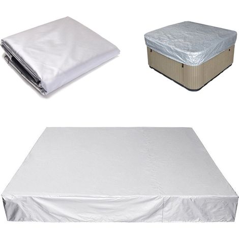 Couverture de piscine - Couverture de piscine de jardin - Couverture de piscine carrée - 231 x 231 x 30 cm - Housse anti-poussière - Couverture imperméable - Couverture de piscine - Argent - Protectio (1/4)