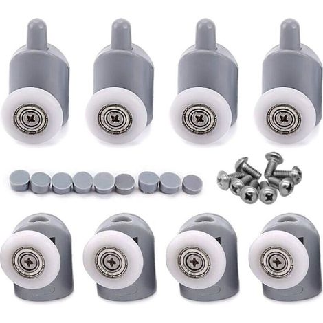 23mm 8 Pcs Galet Rouleau Roulette Roue pour Porte de Douche, Roulettes Coulissantes Porte Salle de Bain (1/5)