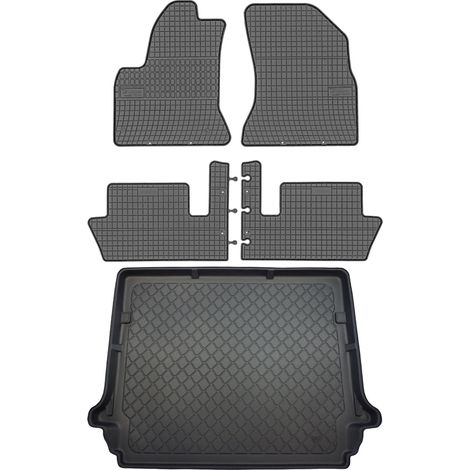 Juego de alfombrillas de goma para coche y maletero para Citroën C4 Grand Picasso I (10/2006-08/2013). (1/5)