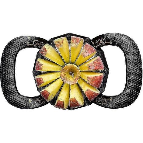 Coupe-pomme inox avec diviseur, éplucheur et râpe, couteau à fruits multifonction pour cuisine, outil de découpe robuste, séparateur de quartiers, pratique et durable (1/5)