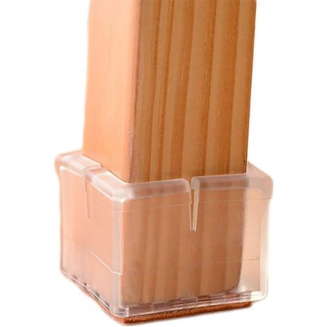 Set mit 32 Stuhlbeinschonern mit Filzgleitern, Stuhlkappen und quadratischen Spitzen