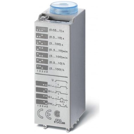 Finder 85.04.0024.0000 Relè temporizzato multifunzione innestabile su base serie 94 4rt 7a 24vac/dc 0,05s a 100h