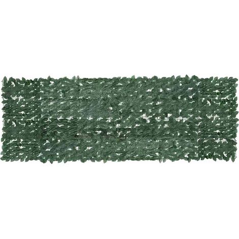 Écran de balcon avec feuilles vert foncé 300x100 cm