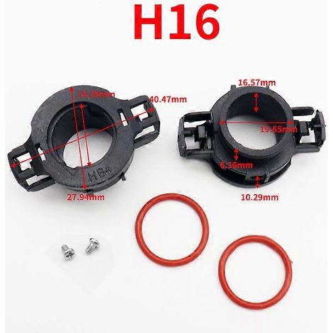 1 paire de supports adaptateurs pour phares LED de voiture, compatibles avec les douilles H7, H4, H3, H1, H11, H13, H16, 9004, 9005, HB3, 9006, HB4 et 9007. Taille : H16 5202 (1/4)