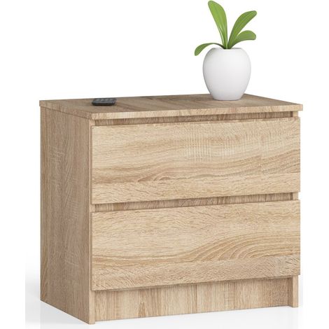 Comodino AKORD K60 Sonoma Quercia 60 cm 2 cassetti 60x40x55 cm (1/5)