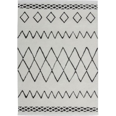 Tapis Ethnique à Franges "Agadir" Noir 120 x 170 cm (1/4)