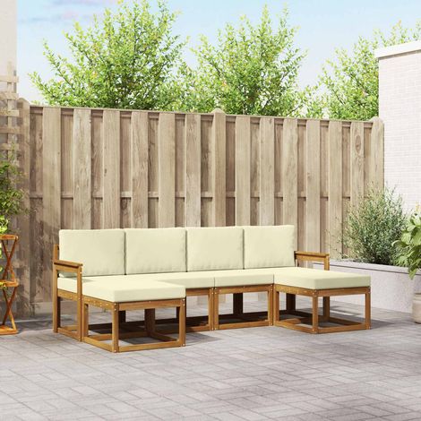 Teenpull – Outdoor-Sofagarnitur 6 Stk. Natur und Creme (1/5)