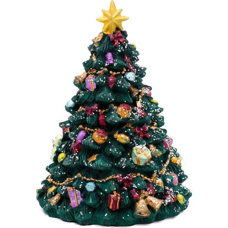 Retro Spieluhr "Oh Tannenbaum" drehend - 16 cm - Deko Weihnachtsbaum zum Aufziehen mit Musik - Weihnachtsdeko Tischdeko Fensterdeko für Weihnachten Advent Winter Weihnachtsdorf Zubehör