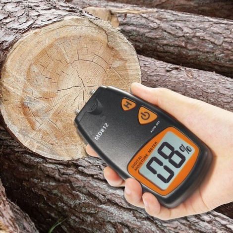 Humidimètre Bois, Testeur d'Humidité Numérique, Écran LCD HD, Plage 5%-40%, Précision +/- 1%, Inclus Pile 9V (1/4)