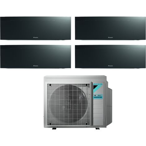 Daikin Bluevolution Quadri Split Climatiseur rèversible Série EMURA BLACK III 7+7+7 avec 4MXM80N R-32 Wi-Fi intégré 7000+7000+7000 Couleur Noir - garantie europèenne