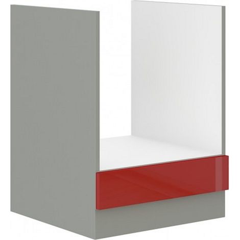 Herd Unterschrank 60 cm Glanz Rot Grau Küchenzeile Küchenblock Küche Rose Bianca (1/3)